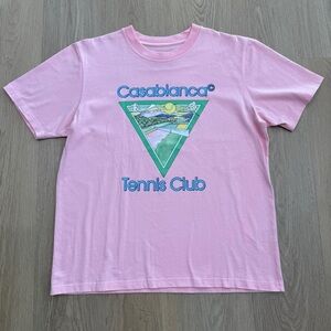 The Casablanca Tennis Club Icon T-Shirt in pink - XL